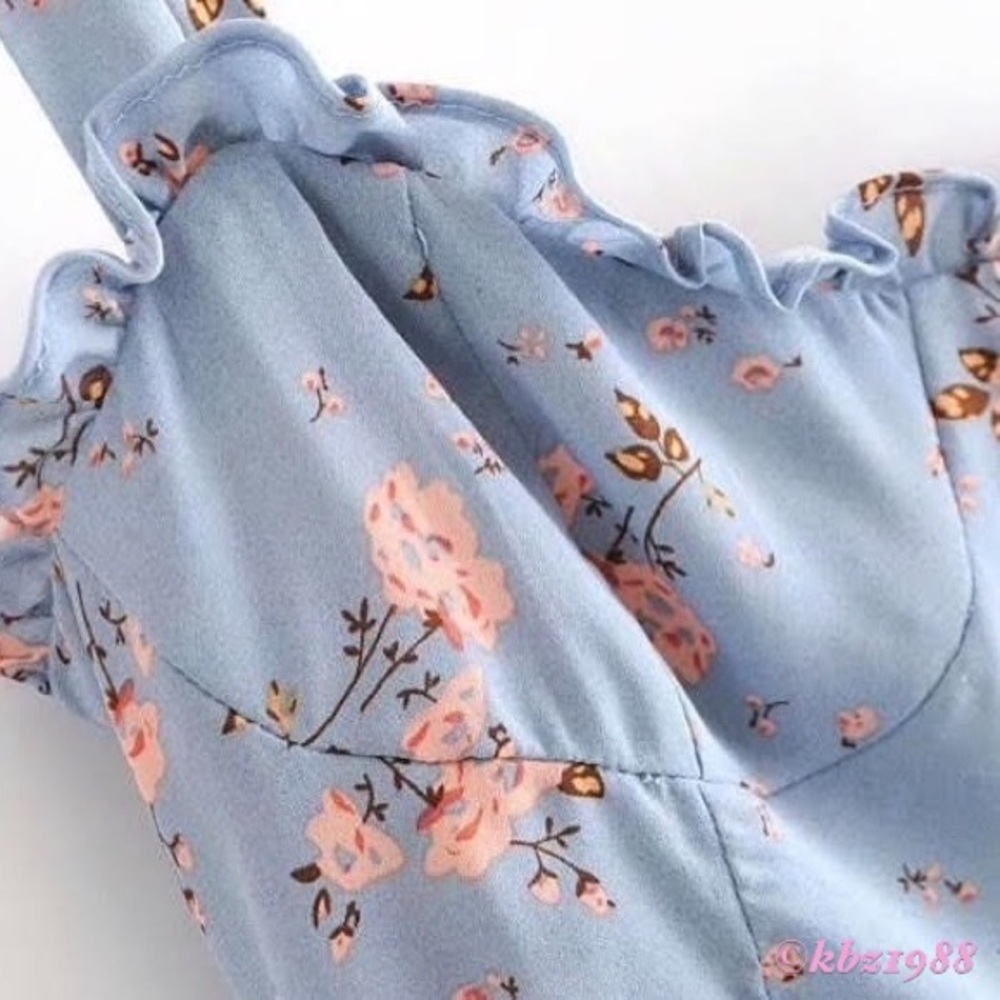 REFORMATION Nikita Blue Midi Dress Avignon Floral - Picture 9 of 16